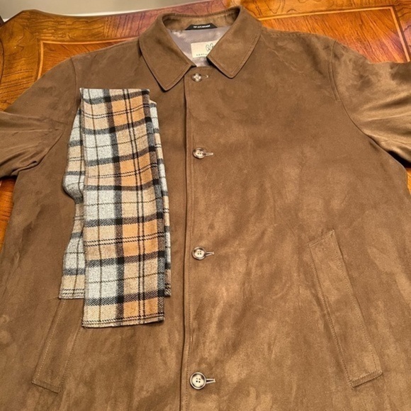 Men's Roberto Baroso Faux Suede Coat with Scarf!! Size 44R!! Nordstrom $264.00!! - Picture 1 of 6